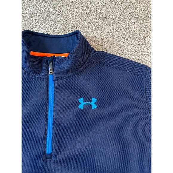 Under Armour Jacket Mens Extra Large Blue 1/4 Zip Thermal Knit Loose Pullover * - Picture 3 of 11